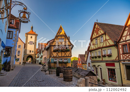 Rothenburg ob der Tauber Germany, city skyline at Plonlein the Town on Romantic Road of Germany 112002492