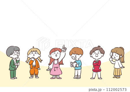 発見する子供達のイラスト素材 112002573