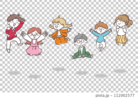 孩子們快樂地跳躍 112002577