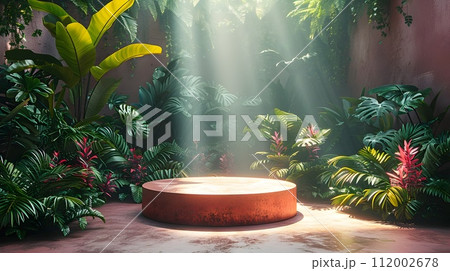 Minimalist Sunburst Sunray in Tropical Landscape Setting 112002678