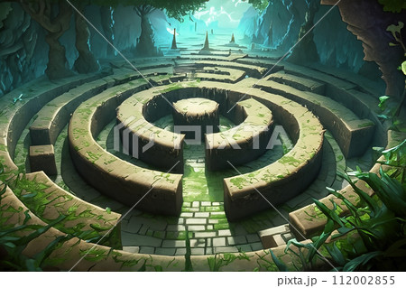 ファンタジーの迷宮イメージ　(生成AI画像) 112002855