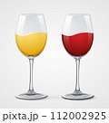 red and white wine glasses on gray 112002925