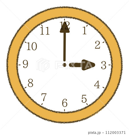 3時の時計のクレヨンイラスト 3時の時計のクレヨンイラスト 112003371