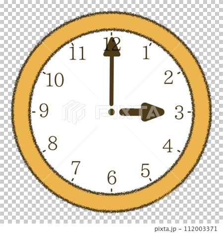 3時の時計のクレヨンイラスト 3時の時計のクレヨンイラスト 112003371