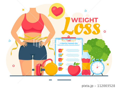 Weight Loss Vector Illustration of Woman Body Transformation Concept with Fitness, Sport, Diet and Healthy Lifestyle in Flat Cartoon Background Weight Loss Vector Illustration of Woman Body Transformation Concept with Fitness, Sport, Diet and Healthy Lifestyle in Flat Cartoon Background 112003528