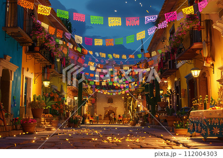 Cinco de Mayo celebration 3D graphics for the background. 112004303