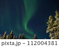 幻想的なグリーンのオーロラ 112004381
