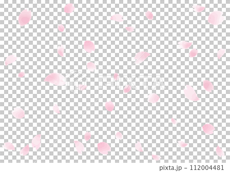 手繪水彩花瓣飄落的櫻花 112004481