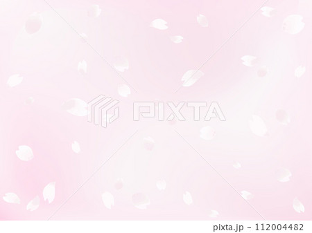 手描き水彩風の花びらが舞い散る桜 112004482