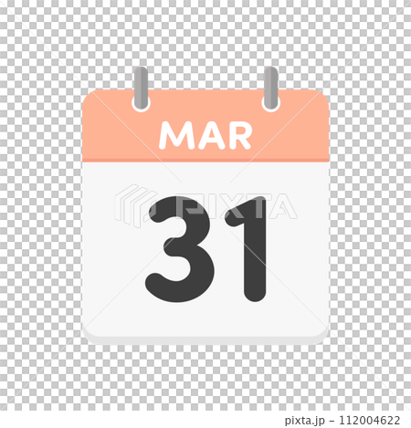 3月31日･MAR 31st の日めくりカレンダーのアイコン - 3/31の行事や年度末･学年末のイ 112004622