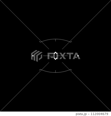 Cyberpunk aim, tech style round target, HUD sight 112004679