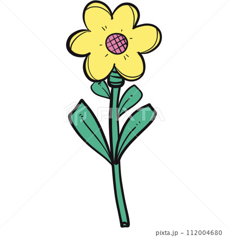 The illustration of a yellow flower 112004680