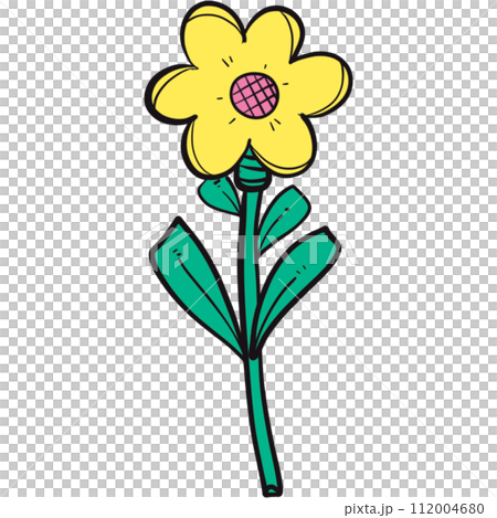 The illustration of a yellow flower 112004680