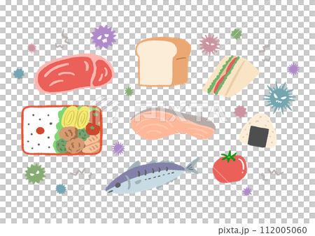 Food poisoning illustration of damaged food 112005060