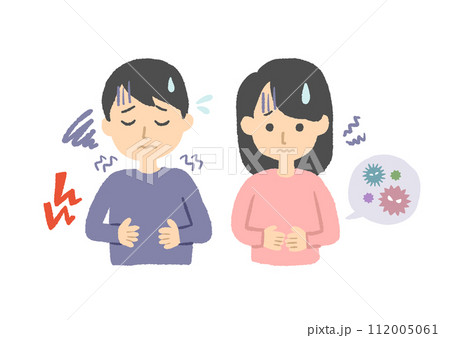 食中毒 お腹が痛い男女のイラスト 食中毒 お腹が痛い男女のイラスト 112005061