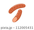 Grilled curry sausage.Barbecue food.Vector illustration in cartoon style 112005431