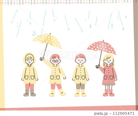 レインコートを着た子ども達_3 レインコートを着た子ども達_3 112005471