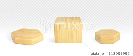 3D set of wooden platforms 3D set of wooden platforms 112005993