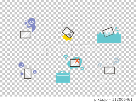 スマートフォン、タブレット端末 破損 トラブル イメージイラスト素材 スマートフォン、タブレット端末 破損 トラブル イメージイラスト素材 112006461