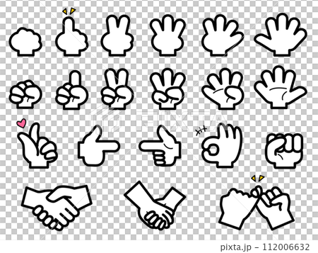 一組各種可愛的手指姿勢 112006632