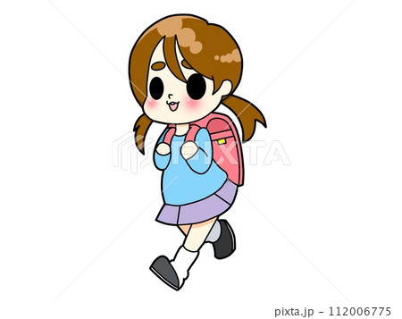 ランドセル姿の女の子 112006775