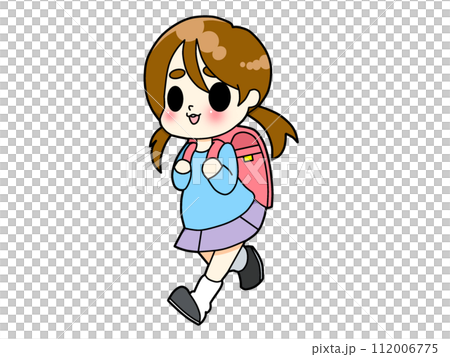 ランドセル姿の女の子 112006775