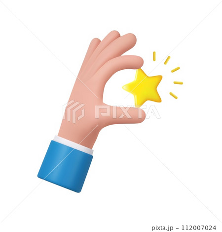3d hand hold star icon. 3d hand hold star icon. 112007024