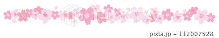 ピンクの桜の花びらのラインイラスト ピンクの桜の花びらのラインイラスト 112007528