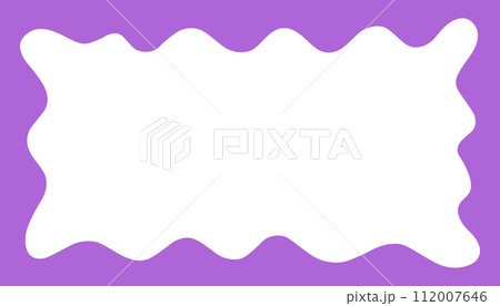 Wave rectangle frame. Doodle scalloped edge border with wavy pattern. Graphic design. Cute curved frame box. Geometric abstract background. Hand drawn vector illustration isolated on white background Wave rectangle frame. Doodle scalloped edge border with wavy pattern. Graphic design. Cute curved frame box. Geometric abstract background. Hand drawn vector illustration isolated on white background 112007646
