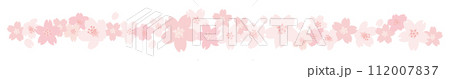 ピンクの桜の花びらのラインイラスト ピンクの桜の花びらのラインイラスト 112007837
