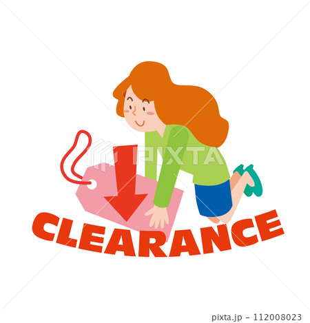 値下げタグと女性 112008023