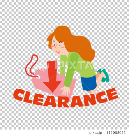 値下げタグと女性 112008023