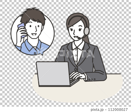 接線生與男性顧客交談 112008027