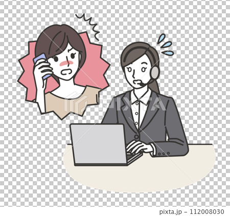 クレーム客に驚くオペレーター 112008030