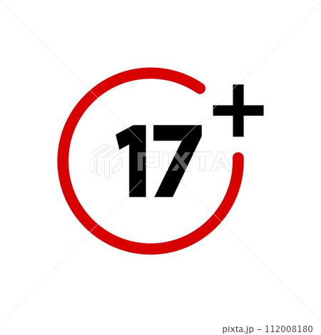 Eighteen plus icon in flat style. 18+ vector Eighteen plus icon in flat style. 18+ vector 112008180