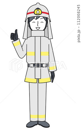 グッドサイン 消防士(防火服)のイラスト グッドサイン 消防士(防火服)のイラスト 112008245