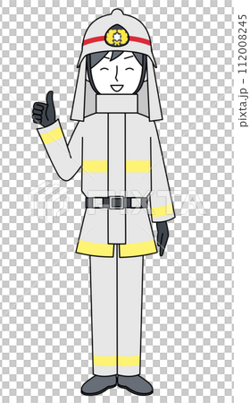 Good sign illustration of firefighter (fire protection suit) Good sign illustration of firefighter (fire protection suit) 112008245