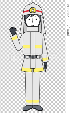 消防員(消防服)拳頭抽動的插圖 消防員(消防服)拳頭抽動的插圖 112008248