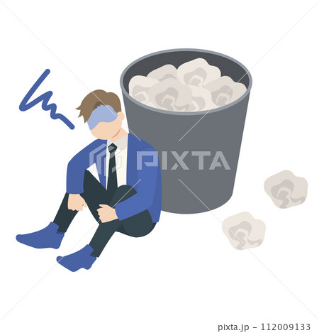 スランプに陥ったビジネスマンのイラスト スランプに陥ったビジネスマンのイラスト 112009133