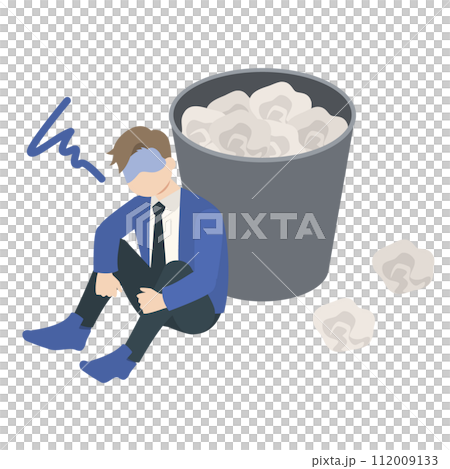 スランプに陥ったビジネスマンのイラスト スランプに陥ったビジネスマンのイラスト 112009133