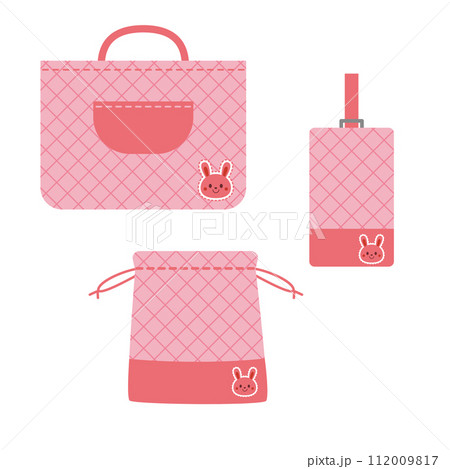 入園入学準備3点セットイラスト（手提げ・巾着・上履き入れ） 112009817