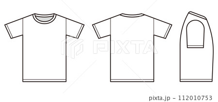 半袖Tシャツの絵型イラスト 112010753
