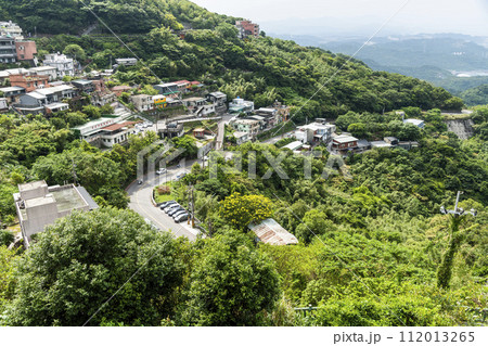 View of the old buildings on the Mountain of Jiufen, New Taipei City, Taiwan. View of the old buildings on the Mountain of Jiufen, New Taipei City, Taiwan. 112013265
