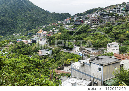 View of the old buildings on the Mountain of Jiufen, New Taipei City, Taiwan. View of the old buildings on the Mountain of Jiufen, New Taipei City, Taiwan. 112013266