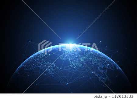 Global network connection. World map point and line composition concept of global business. Vector Illustration 112013332
