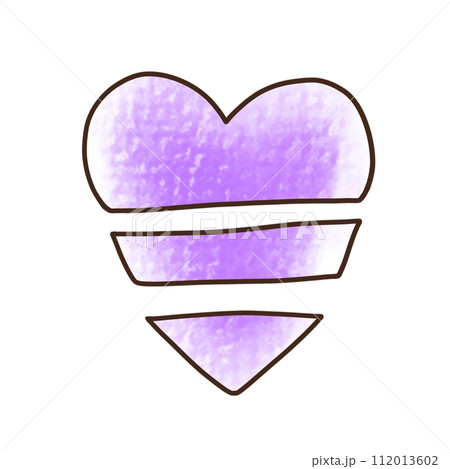 ゆるめシンプルな切れたハート　単品　アナログ風 112013602