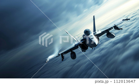 大空を飛ぶ戦闘機	 112013647