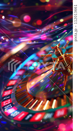 AI-generated content. Colorful Image of Casino Roulette 112013661