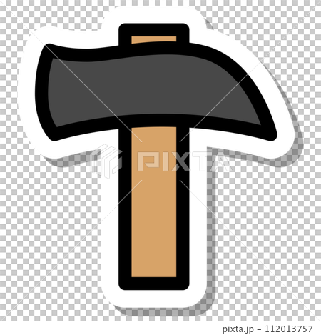 Sticker work tool single item icon hammer Sticker work tool single item icon hammer 112013757