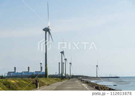 The wind power plant, energy systems, and renewable energy are on the west coast of Taiwan. The wind power plant, energy systems, and renewable energy are on the west coast of Taiwan. 112013878